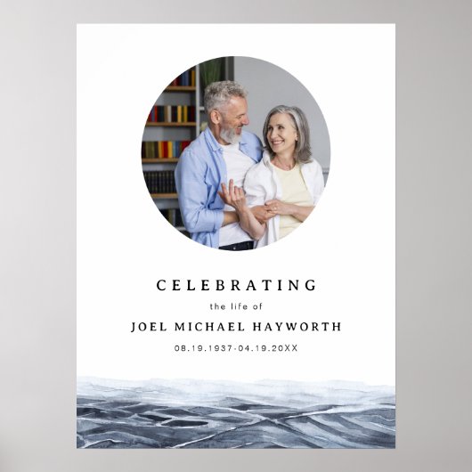 JOELミニマル海水写真葬儀歓迎 ポスター (正面)
