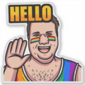 JoeMLymanこんにちは シール (正面)