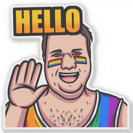 JoeMLymanこんにちは シール (正面)