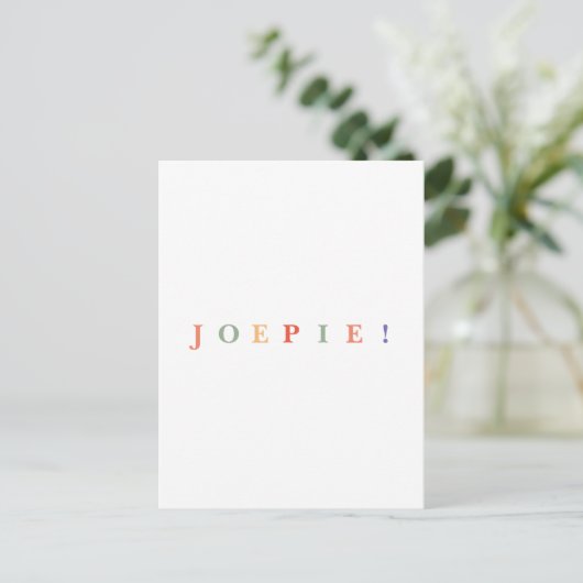 Joepie Felicitatie Gefeliciteerd Wenskaart ポストカード (スタンド正面)