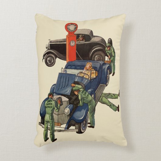 Joe's Full Service Gas Station、ヴィンテージ・ビジネス アクセントクッション (正面(垂直))