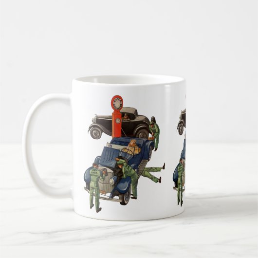 Joe's Full Service Gas Station、ヴィンテージ・ビジネス コーヒーマグカップ (左)