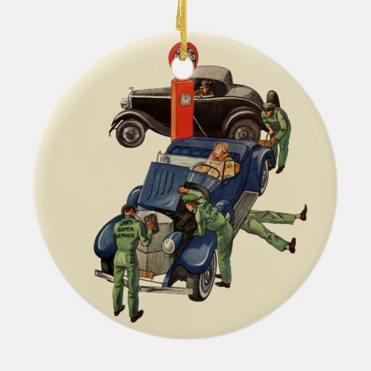 Joe's Full Service Gas Station、ヴィンテージ・ビジネス セラミックオーナメント (裏面)