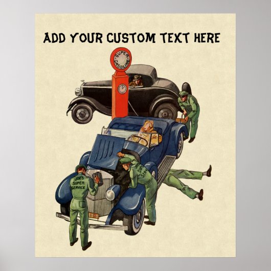 Joe's Full Service Gas Station、ヴィンテージ・ビジネス ポスター (正面)