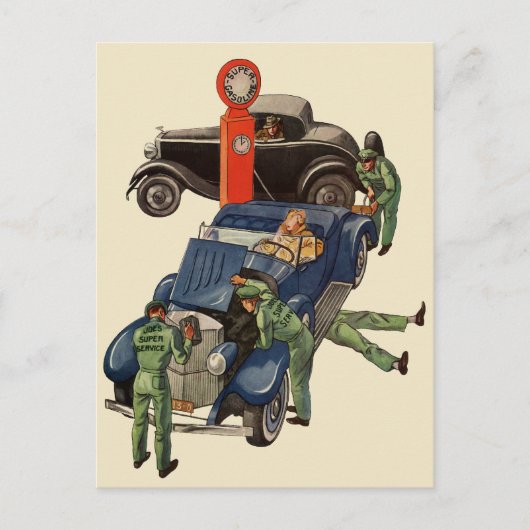 Joe's Full Service Gas Station、ヴィンテージ・ビジネス ポストカード (正面)