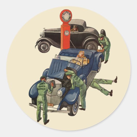 Joe's Full Service Gas Station、ヴィンテージ・ビジネス ラウンドシール (正面)