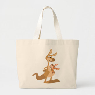 Joeyのかわいい漫画のカンガルーのミイラおよびバッグ ラージトートバッグ