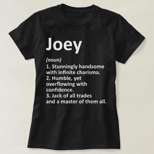 JOEY定義パーソナライズされた名おもしろい誕生日G Tシャツ (デザイン正面)