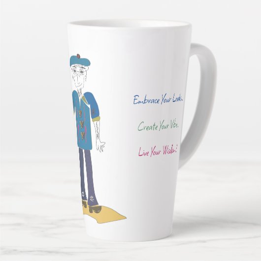 "Joey" – あなたの知恵を生きる(M)ラテマグカップ カフェラテマグ (右アングル)