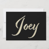 Joey Name white gold Handwriting Karte カード (正面)