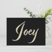 Joey Name white gold Handwriting Karte カード (スタンド正面)