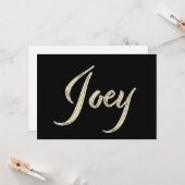 Joey Name white gold Handwriting Karte カード (正面/裏面インサイチュ)