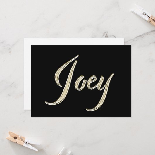 Joey Name white gold Handwriting Karte カード (正面/裏面インサイチュ)