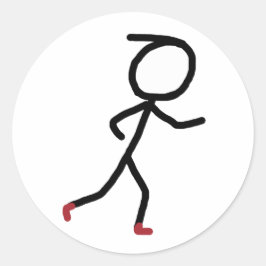 Jogging Stickman ラウンドシール