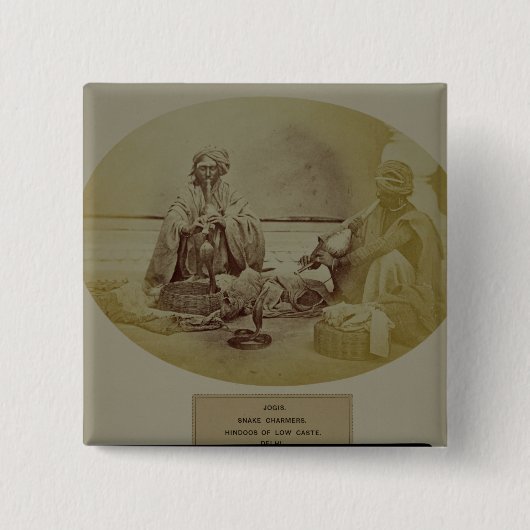 Jogisかヘビ使い、Delからの低いカーストHindus 缶バッジ (正面)