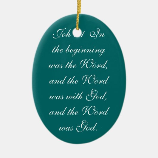 Johの1:14および単語は肉になり、アモン住みました セラミックオーナメント (正面)
