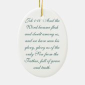 Johの1:14および単語は肉になり、アモン住みました セラミックオーナメント (裏面)