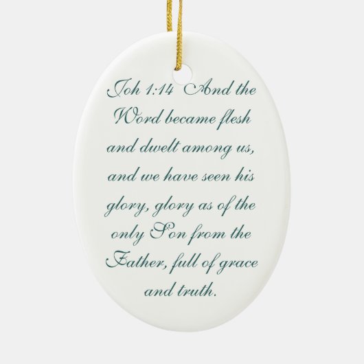 Johの1:14および単語は肉になり、アモン住みました セラミックオーナメント (裏面)