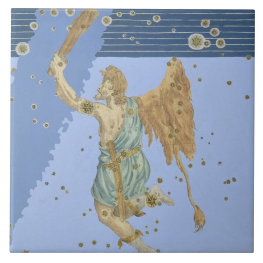 Joha著「Uranometria」からのオリオンの星座、 タイル (正面)