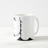 Johann Sebastian Bach abstrakt in Schwarz und weiß コーヒーマグカップ (正面右)