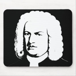 Johann Sebastian Bach abstrakt in Schwarz und weiß マウスパッド