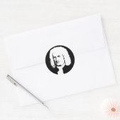 Johann Sebastian Bach abstrakt in Schwarz und weiß ラウンドシール (封筒)