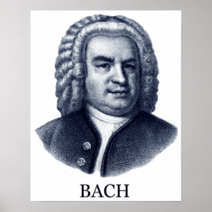 Johann Sebastian Bach, blue ポスター