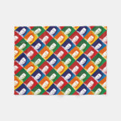 Johann Sebastian Bach im Cartoon Stil フリースブランケット (正面(横))