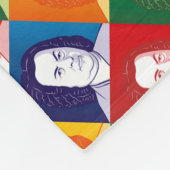 Johann Sebastian Bach im Cartoon Stil フリースブランケット (角)