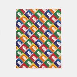 Johann Sebastian Bach im Cartoon Stil フリースブランケット