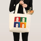 Johann Sebastian Bach im Cartoon Stil ラージトートバッグ (正面(商品))