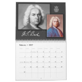 Johann Sebastian Bach - Kalender カレンダー (2月 2027)
