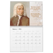 Johann Sebastian Bach Kalender + Zitate/Tributes カレンダー (2月 2026)