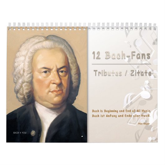 Johann Sebastian Bach Kalender + Zitate/Tributes カレンダー (カバー)