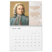 Johann Sebastian Bach Kalender + Zitate/Tributes カレンダー (1月 2027)