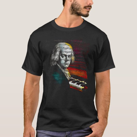 Johann Sebastian Bach Music Pianist Tシャツ (正面)