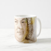 Johann Sebastian Bach Portrait in beige コーヒーマグカップ (正面右)
