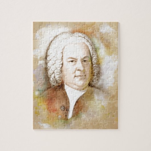 Johann Sebastian Bach Portrait in beige ジグソーパズル (縦)