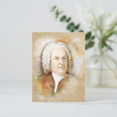 Johann Sebastian Bach Portrait in beige ポストカード (スタンド正面)