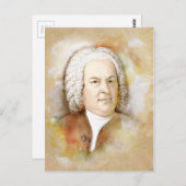 Johann Sebastian Bach Portrait in beige ポストカード (正面/裏面)