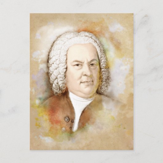 Johann Sebastian Bach Portrait in beige ポストカード (正面)