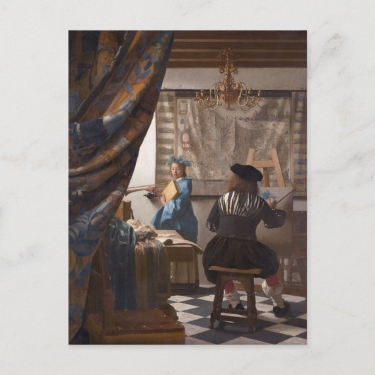 Johannes Vermeer – の芸術の寓意絵画。 ポストカード (正面)
