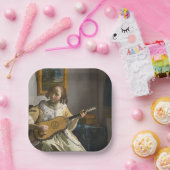 Johannes Vermeer – ギタープレーヤー ペーパープレート (パーティー)