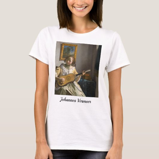 Johannes Vermeer – ギタープレーヤー Tシャツ (正面)