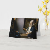 Johannes Vermeer – バランスを保つ女性 カード (黄色い花)