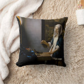 Johannes Vermeer – バランスを保つ女性 クッション (ブランケット)
