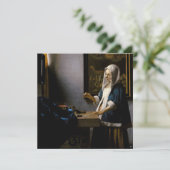 Johannes Vermeer – バランスを保つ女性 サンキューカード (スタンド正面)
