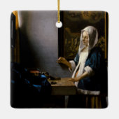 Johannes Vermeer – バランスを保つ女性 セラミックオーナメント (裏面)