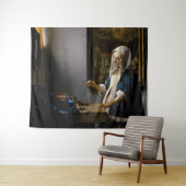 Johannes Vermeer – バランスを保つ女性 タペストリー (インサイチュ(横))