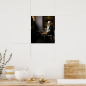 Johannes Vermeer – バランスを保つ女性 ポスター (キッチン)